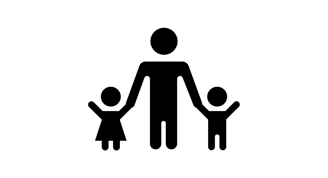 Man, woman and child symbol